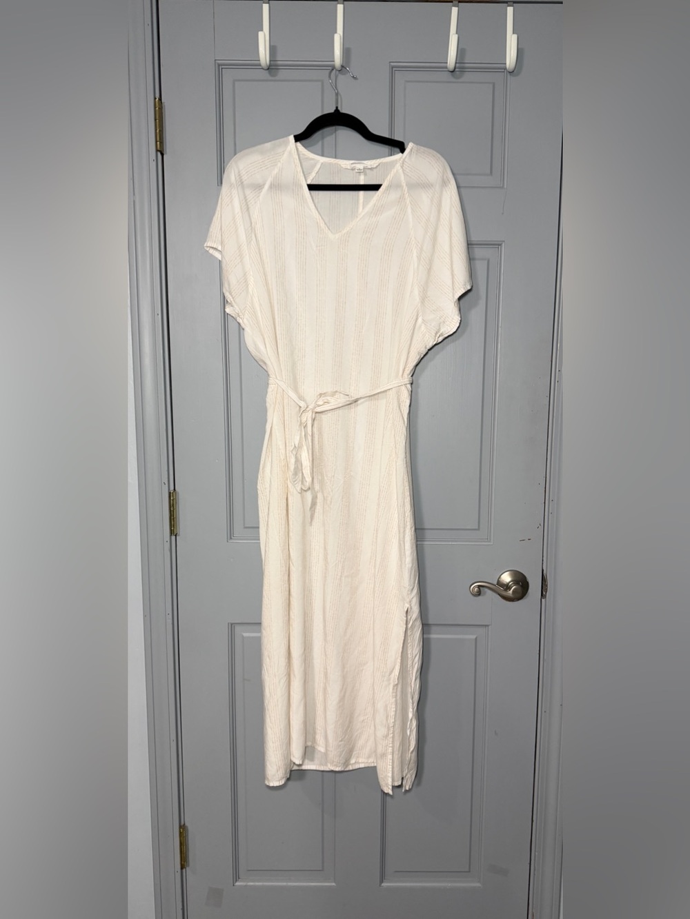 summersalt Cream V‑Neck swimsuit cover up Maxi Dress with Tie Waist bathing suit